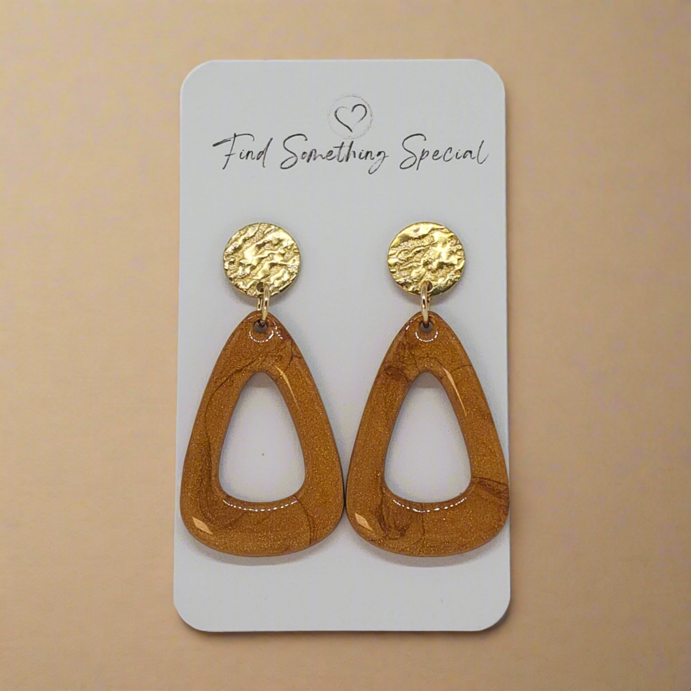 Polymer Clay Earrings - Back to Basics Gold Polymer Clay Earrings - Back to Basics Gold