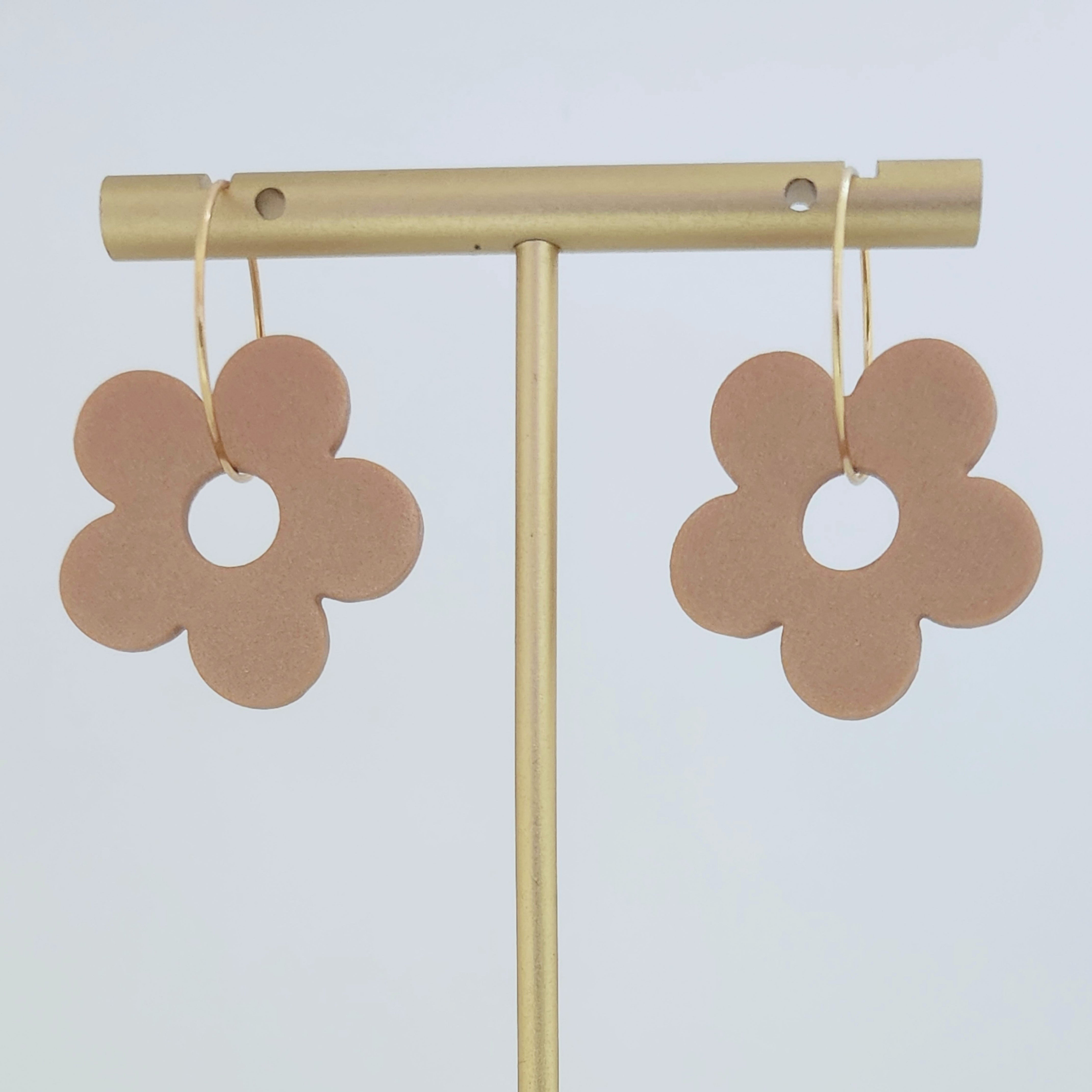 Polymer Clay Earrings - Flower Hoops Polymer Clay Earrings - Flower Hoops