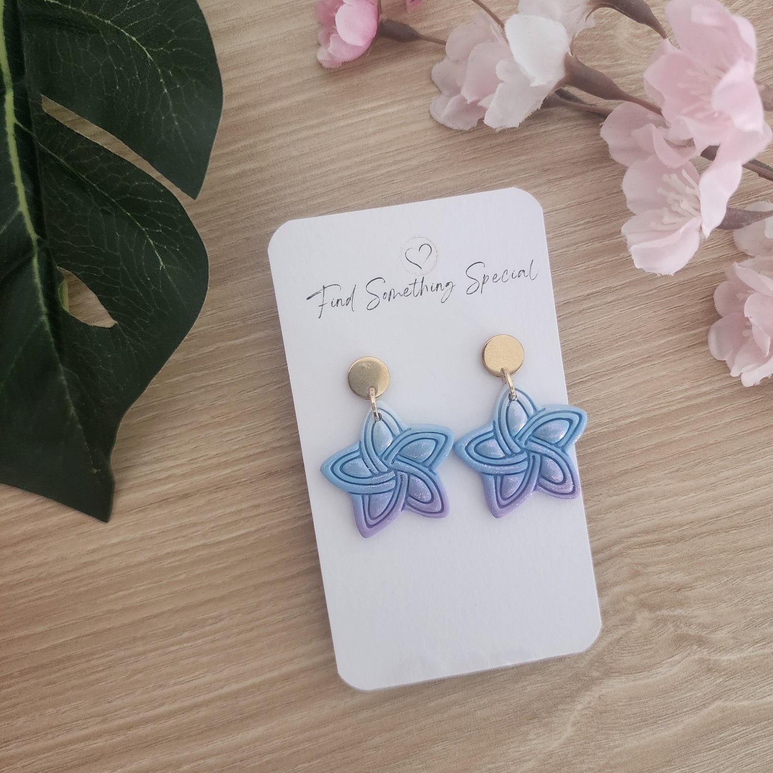 Polymer Clay Earrings - Shimmer Blended Star Polymer Clay Earrings - Shimmer Blended Star
