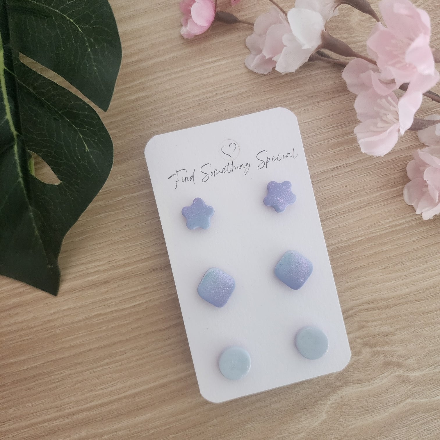 Polymer Clay Earrings - Shimmer Studs - 3 pack Polymer Clay Earrings - Shimmer Studs - 3 pack