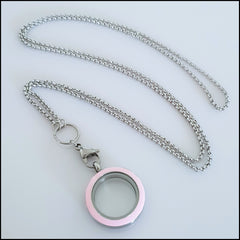 Small 25mm Enamel Living Locket - Pink