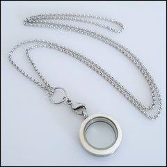 Small 25mm Enamel Living Locket - Cream