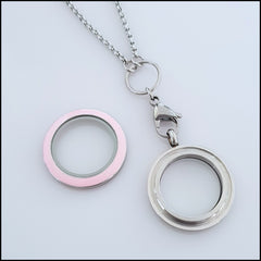 Small 25mm Enamel Living Locket - Pink