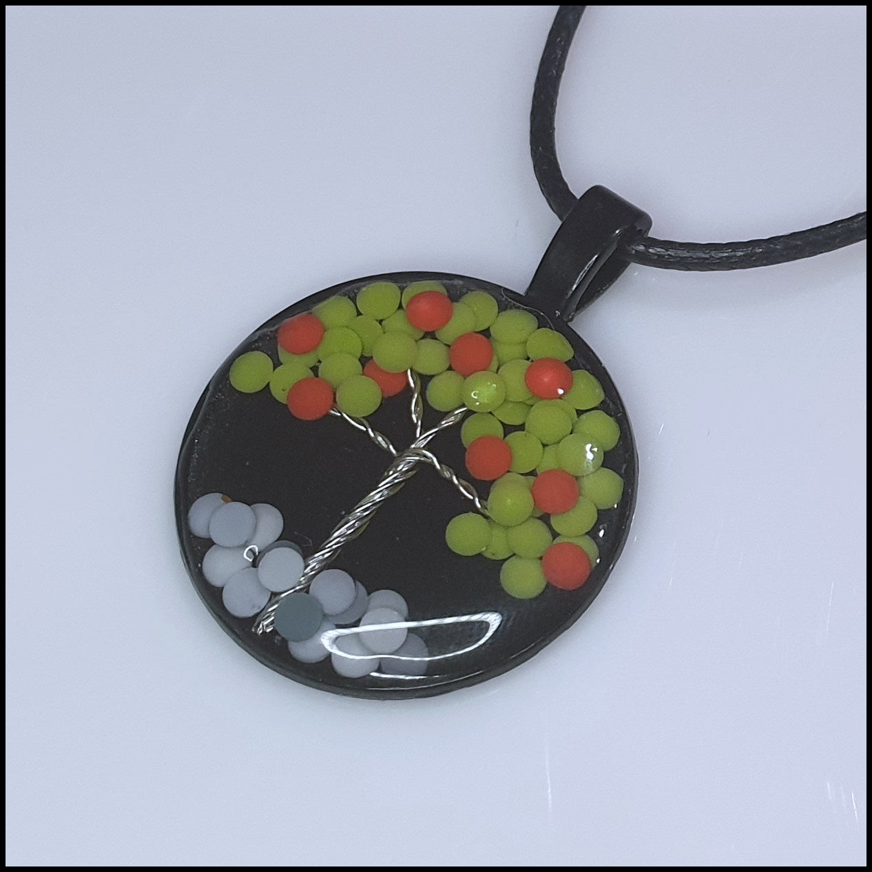 Handmade Resin Tree Pendant - Apple Tree Handmade Resin Tree Pendant - Apple Tree