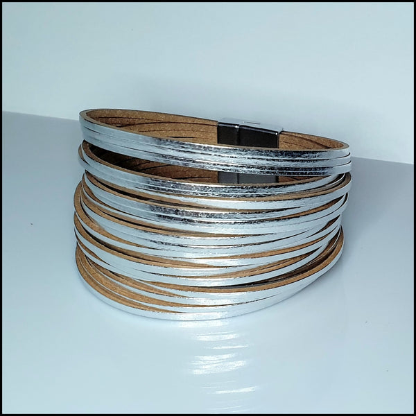 Multi Strand Magnetic Bracelet - Silver