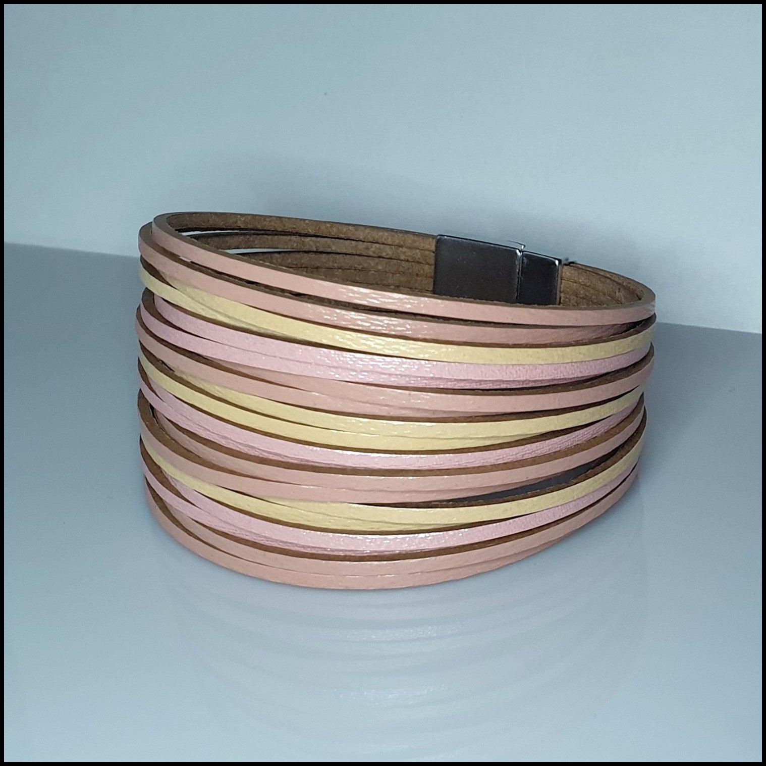 Multi Strand Magnetic Bracelet - Pink/Cream Multi Strand Magnetic Bracelet - Pink/Cream
