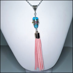 Handmade Tassel Necklace - Pink