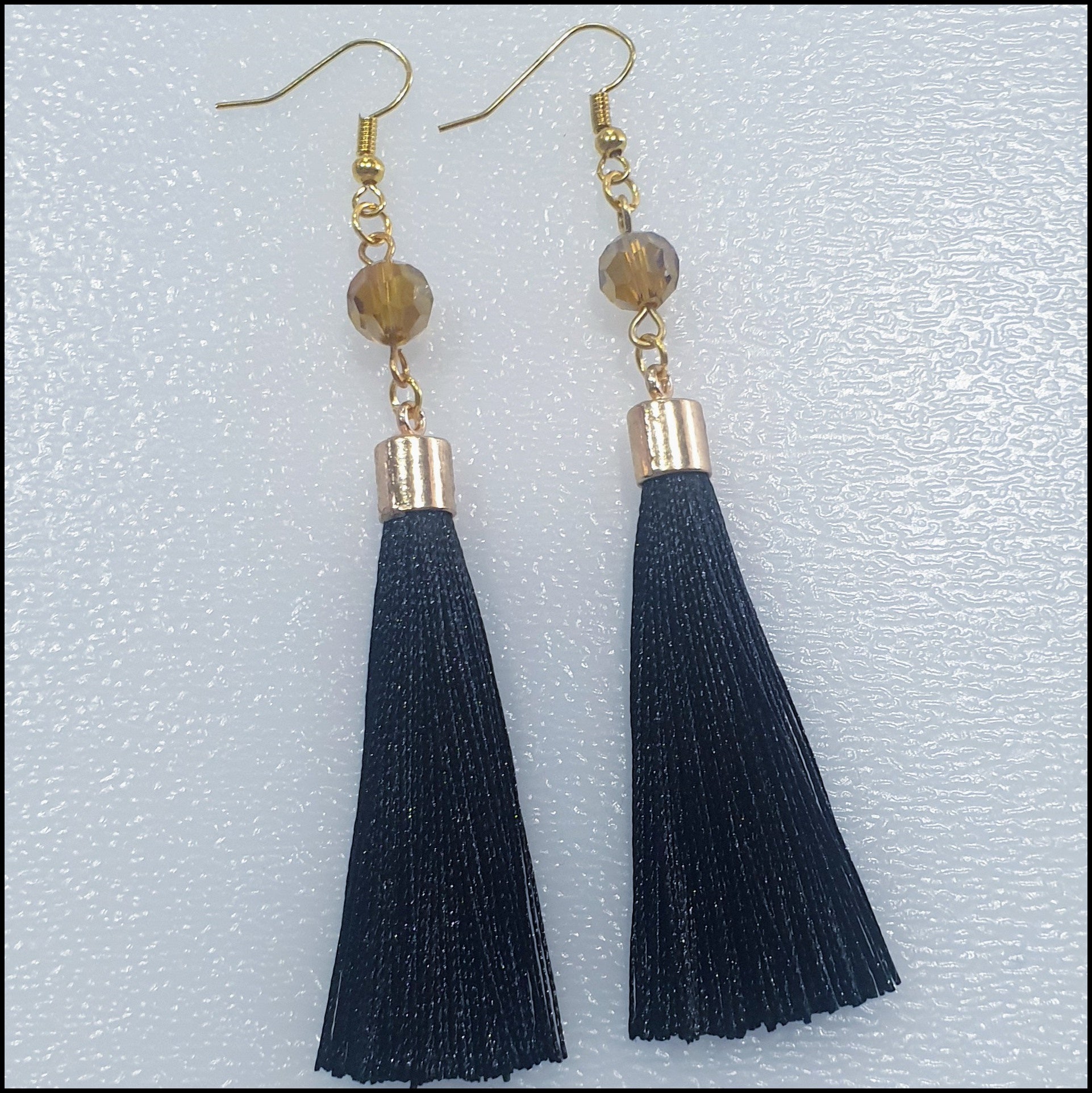 Handmade Fine Tassel Earrings - Black Handmade Fine Tassel Earrings - Black
