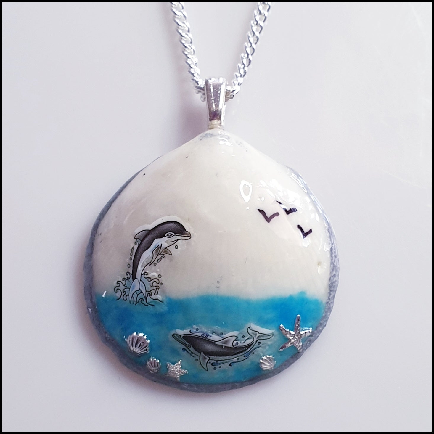 Shell Pendant - Two Dolphins Shell Pendant - Two Dolphins