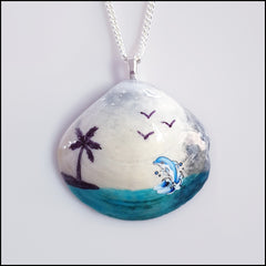 Shell Pendant - Blue Dolphin