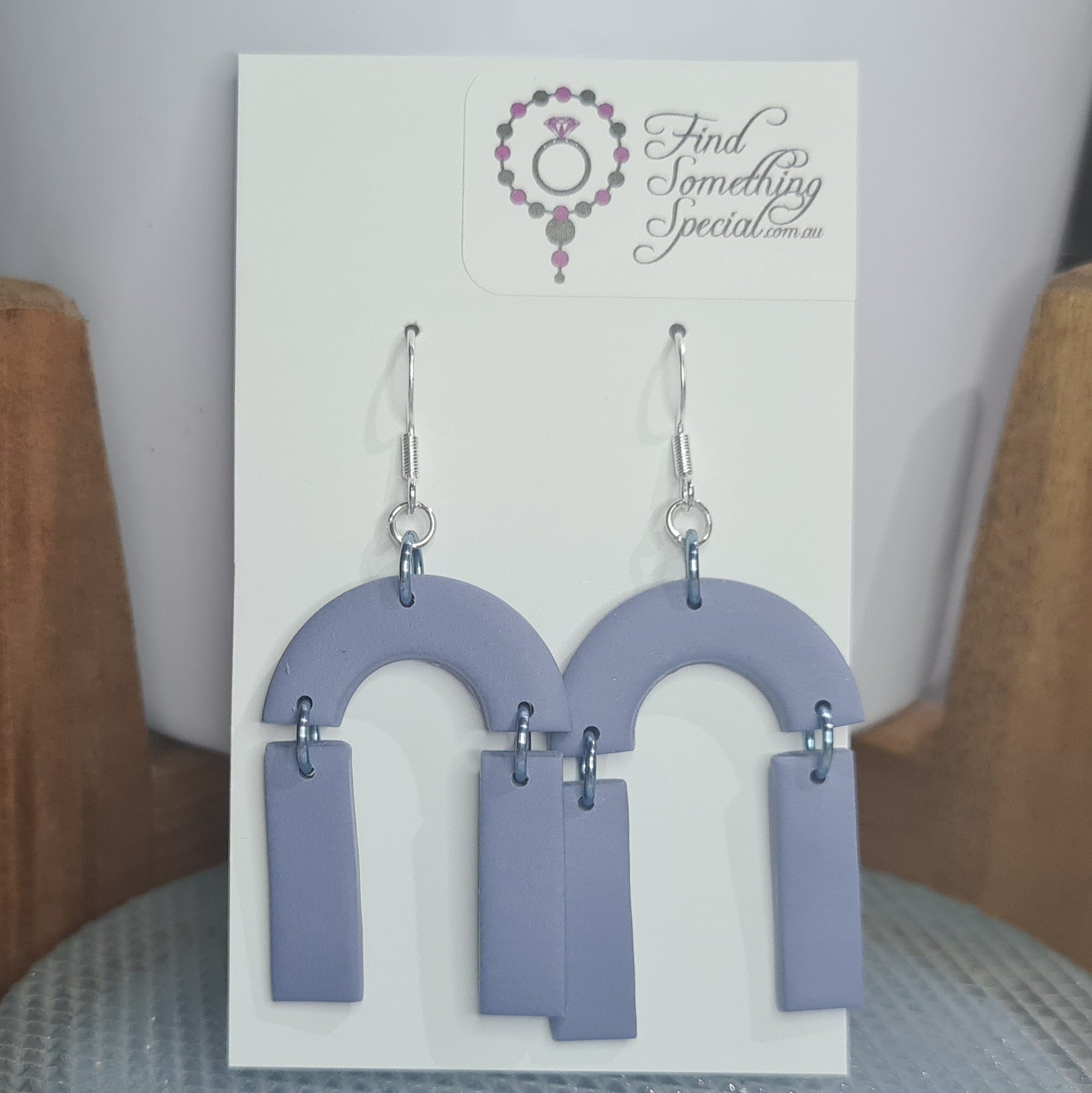 Polymer Clay Earrings Broken Arch - Bluestone Polymer Clay Earrings Broken Arch - Bluestone