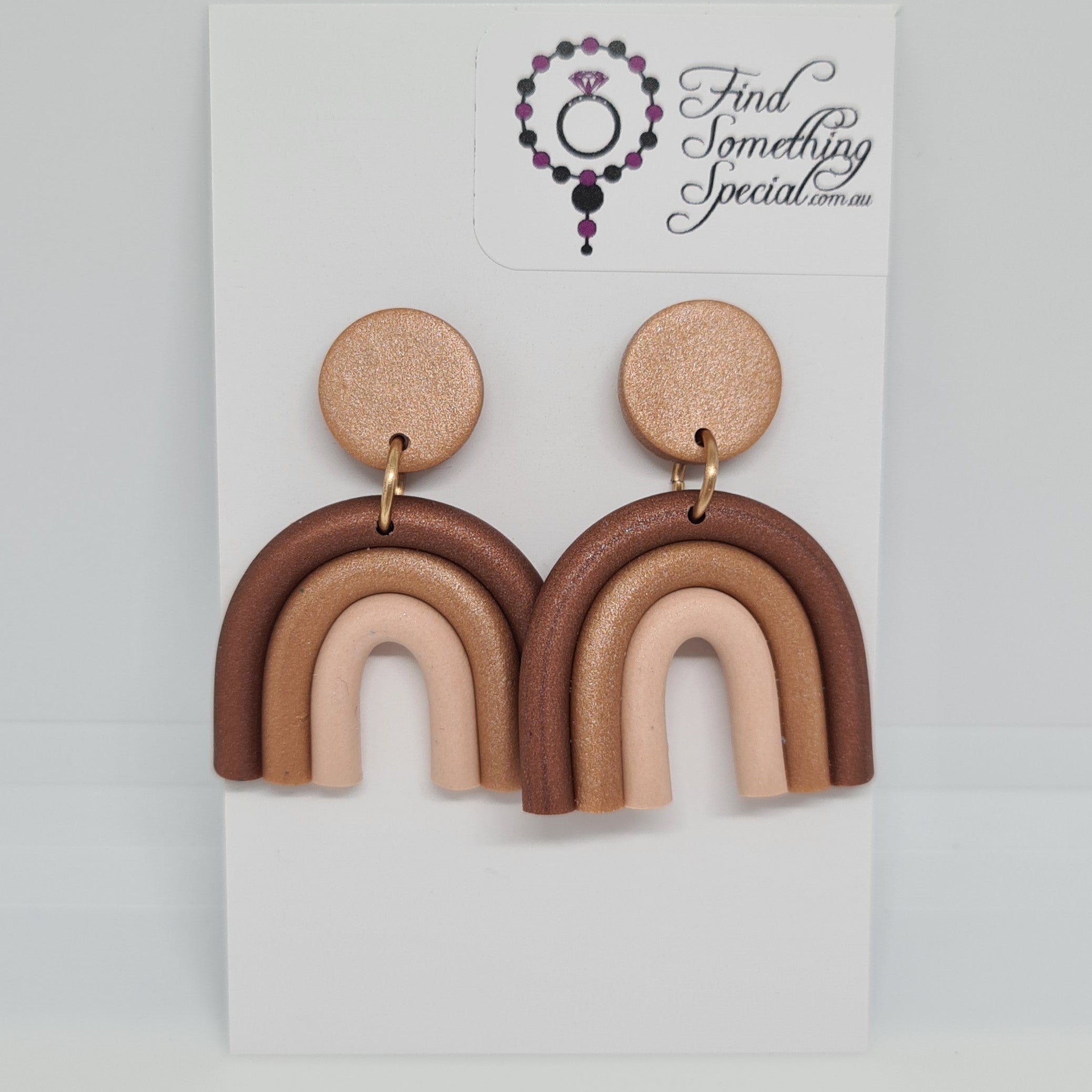 Polymer Clay Earrings Rainbow  - Earthy Polymer Clay Earrings Rainbow  - Earthy