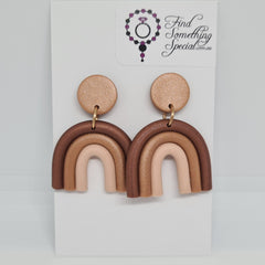 Polymer Clay Earrings Rainbow  - Earthy