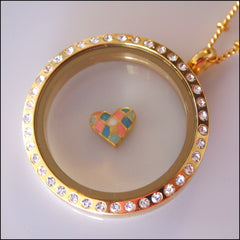 Patchwork Heart Floating Charm - Find Something Special