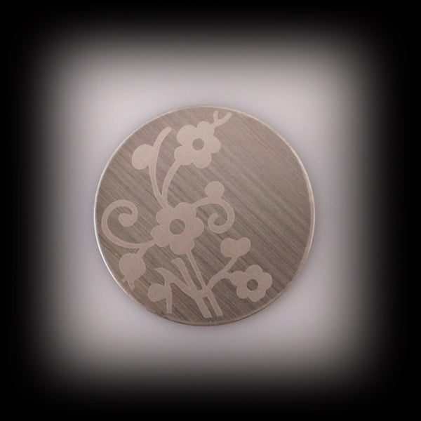 Flower Print Silver Floating Plate