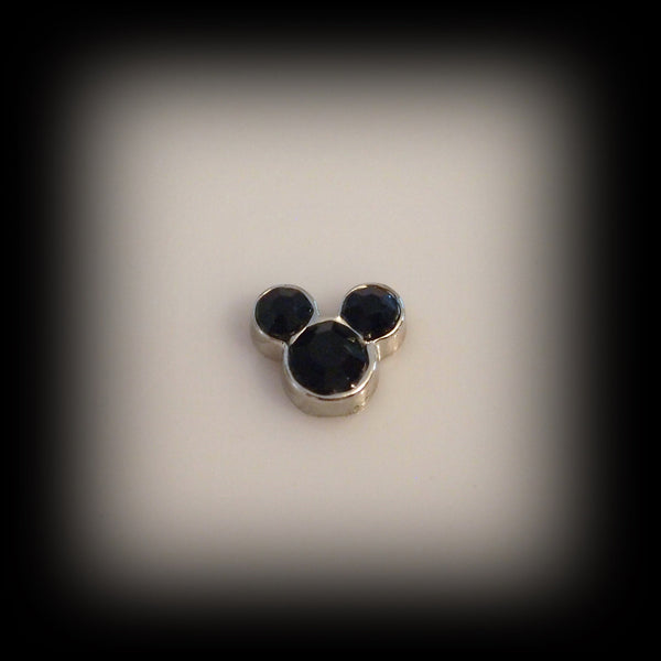 Black Mickey Floating Charm