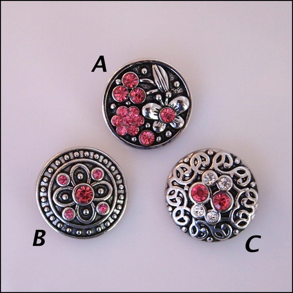 Deluxe Rose Crystal Snap Button
