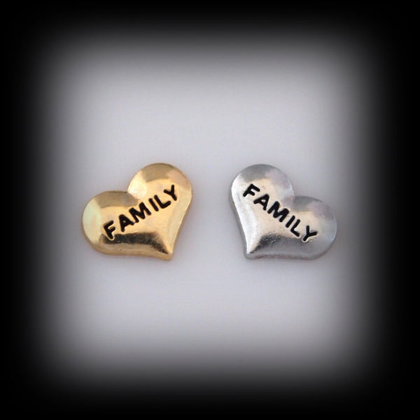 "Family" Heart Floating Charm