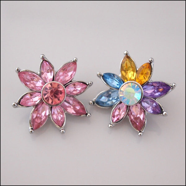 Deluxe Crystal Flower Snap Button