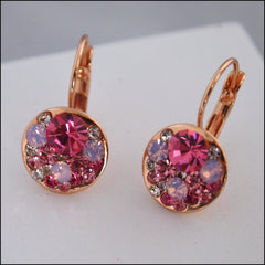 Pink Crystal Drop Earrings - Rose Gold Plated - Find Something Special