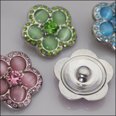Deluxe Flower Shape Crystal Snap Button - Find Something Special - 3