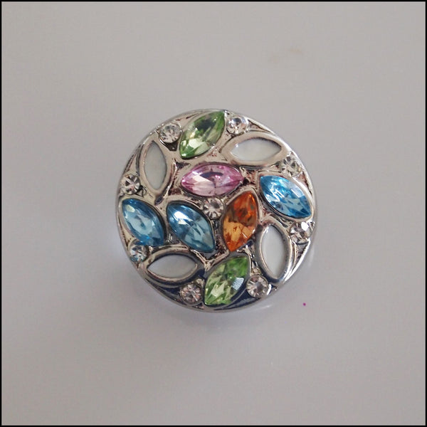 Deluxe Crystal Leaf Snap Button
