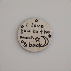 Locket Plate - Love You to the Moon & Back - Find Something Special