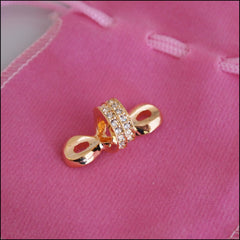 Large Crystal Knot Charm - Gold Plated - Find Something Special