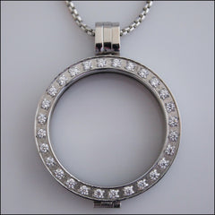 Crystal Coin Holder Pendant - Silver - Find Something Special