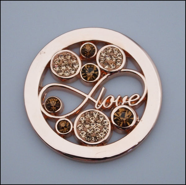 Coin for Coin Pendant - "Love" Rose Gold