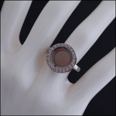 Magnetic Coin Crystal Ring - Silver