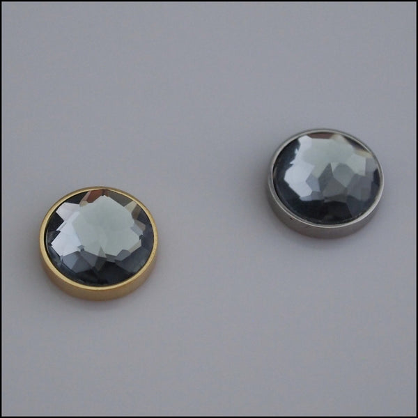 Single Grey Crystal 12mm Magnetic Coin