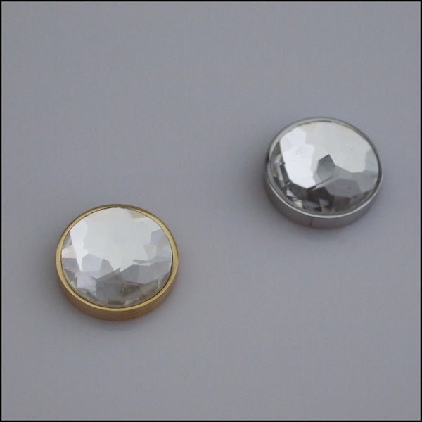 Single White Crystal 12mm Magnetic Coin