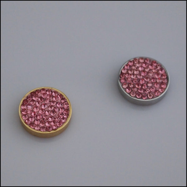 Pave Crystal Pink 12mm Magnetic Coin