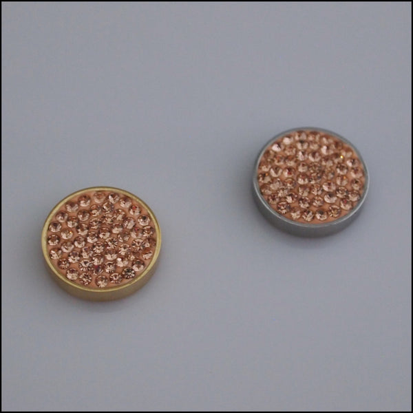 Pave Crystal Champagne 12mm Magnetic Coin