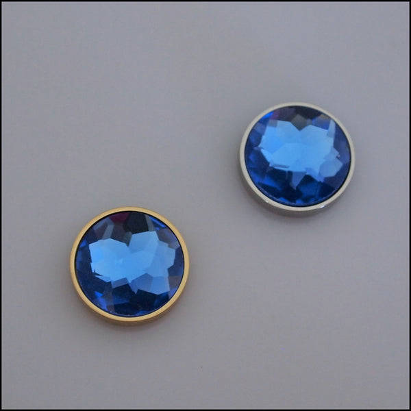 Single Blue Crystal 12mm Magnetic Coin