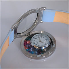 Living Locket Floating Watch - Silver & Blue