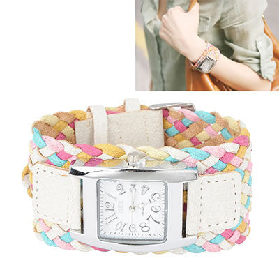 White Candy Weave Watch