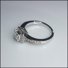 Square Set Sterling Silver Ring