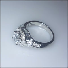 Round Mutli Cut Sterling Silver Ring