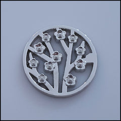 Coin for Coin Pendant - Flower Garden Silver