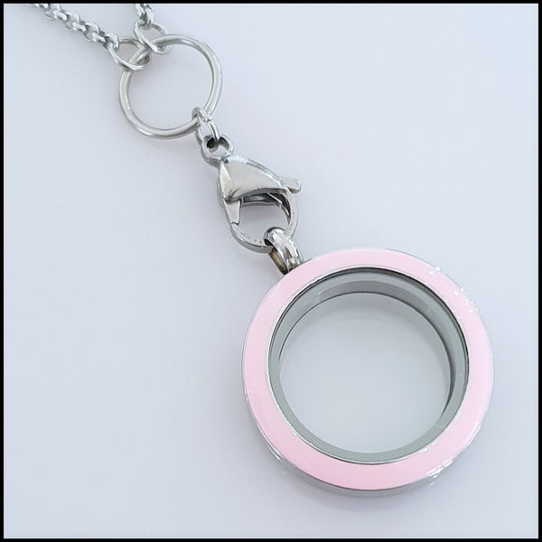 Small 25mm Enamel Living Locket - Pink