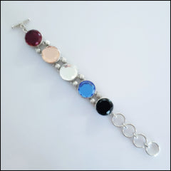 5 Snap Button Multicolour Bracelet Set