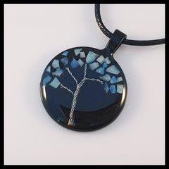 Opal Tree Resin Pendant - D
