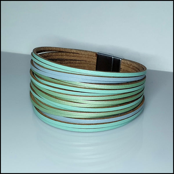 Multi Strand Magnetic Bracelet - Mint/Blue