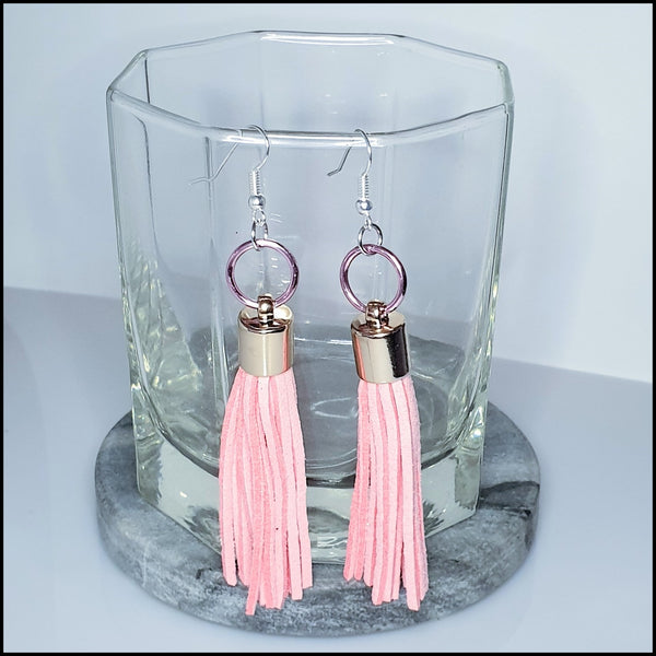 Handmade Tassel Earrings - Pink