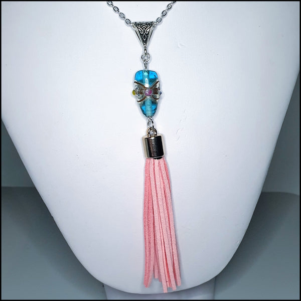 Handmade Tassel Necklace - Pink