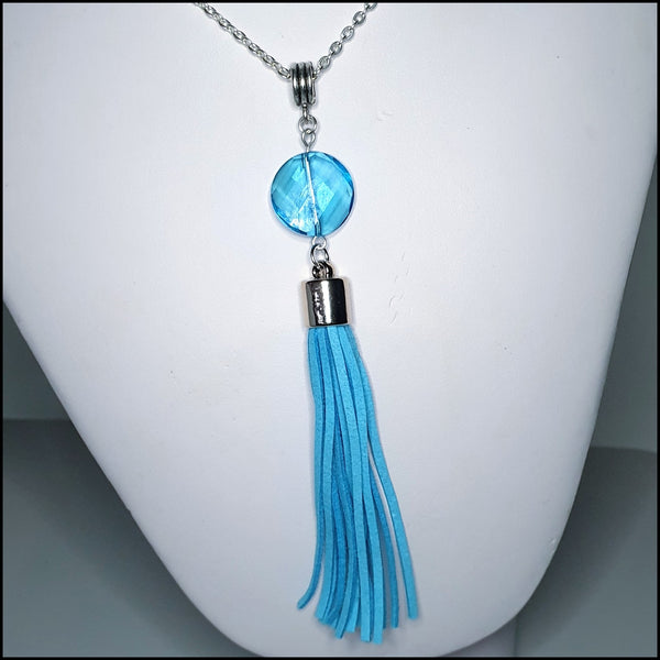 Handmade Tassel Necklace - Blue