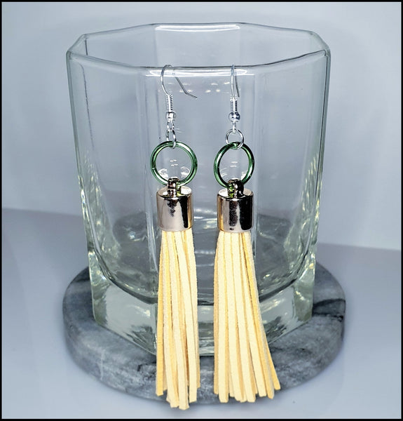 Handmade Tassel Earrings - Cream