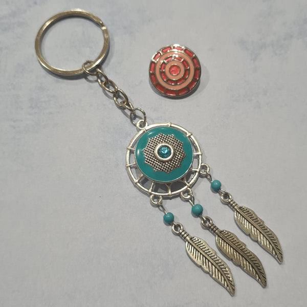 Dream Catcher Snap Button Keychain with 2 buttons